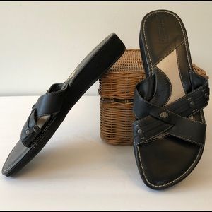 Harley Davidson Leather Criss Cross Slide Sandals